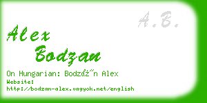 alex bodzan business card